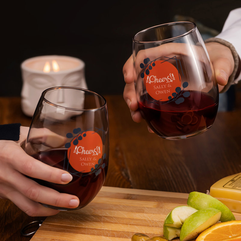 350ml Stemless Wine Glass Set, Yes