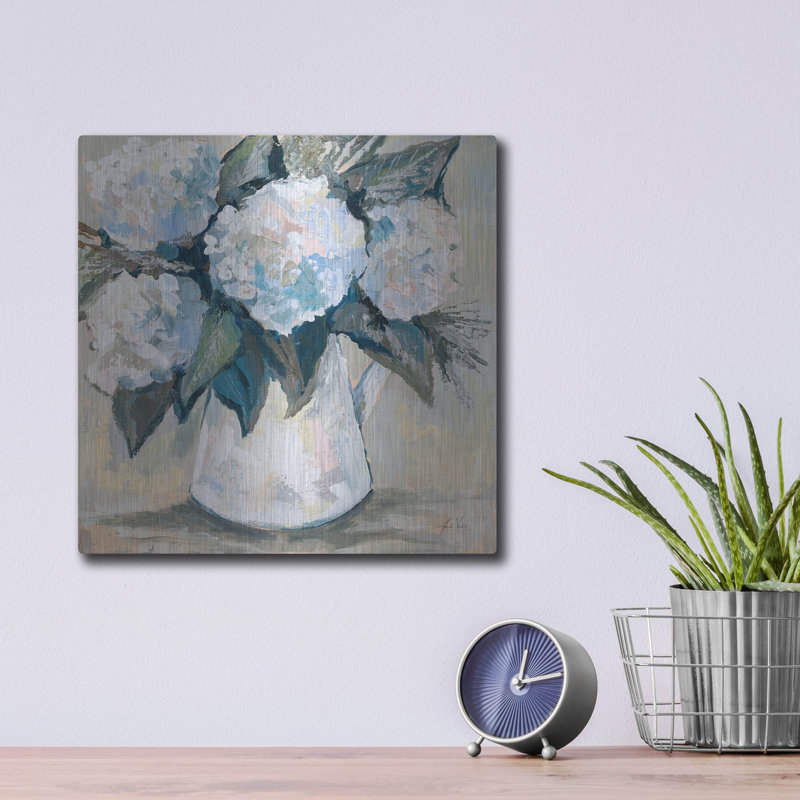 «Blue Bliss» par Jeanette Vertentes, art mural en métal, 12 po x 12 po, H 12 po x l 12 po