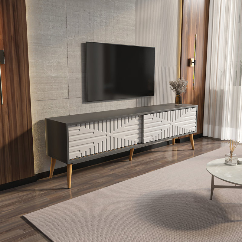 Willington TV Stand for TVs up to 65", Anthracite/White