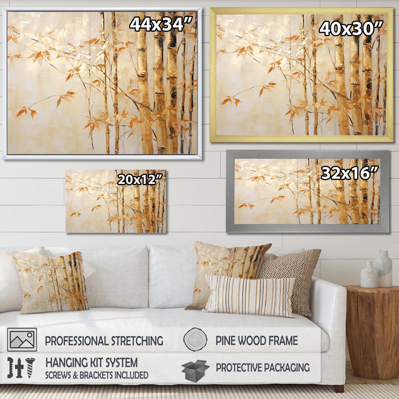 Décoration murale en bambou bleu et or Zen_106589, H 30 po x l 40 po x P 1,5 po, Cadre flottant doré
