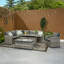 Rosen 9 Seater Corner Sofa Set With Fire-pit Dining Table With Storage Box And Armchair& Rain Cover-1219266222
