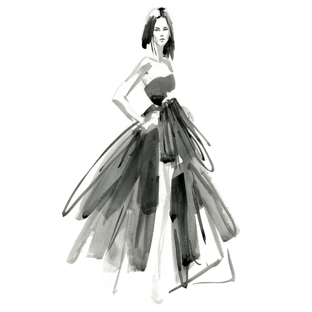 Leinwandbild Gestural Evening Gown I von Jennifer Paxton Parker