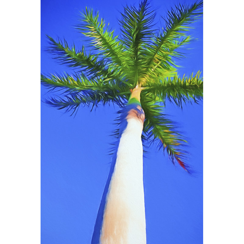Blue Sky Palm I -  Painting, 122 cm H x 81 cm W, Black Floater Framed