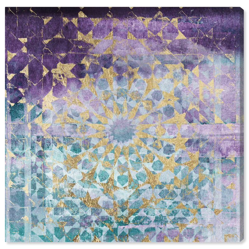 Mandala mauve, reproduction d'art sur toile, Toile tendue, H 30 po x l 30 po