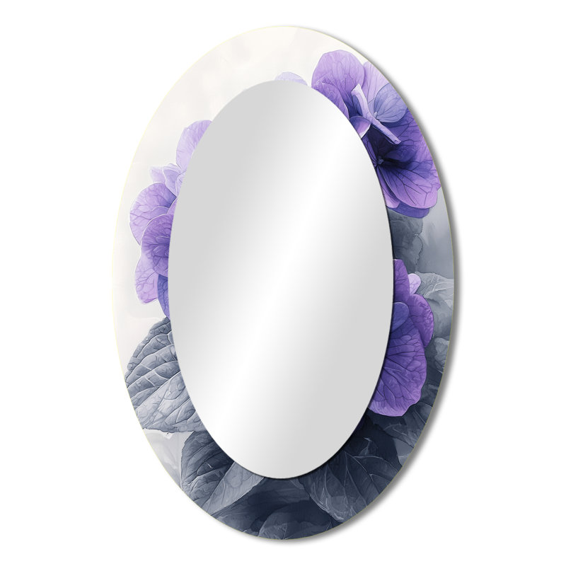 Miroir mural mauve traditionnel Hydrangea I - mauve traditionnel, 36 po x 24 po