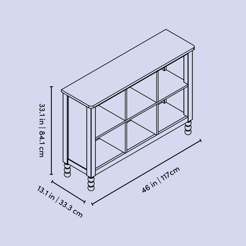 Bibliothèque de rangement à 6 cubes Rio, Bois flotté