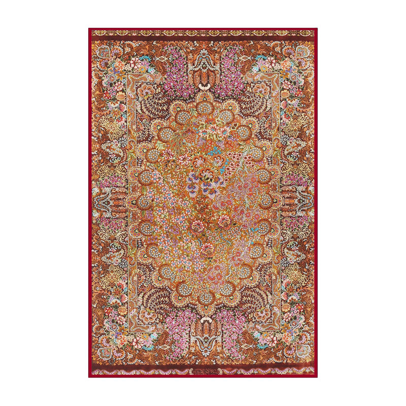 Tapis oriental rouge / jaune, Rectangle 2 pi x 4 pi