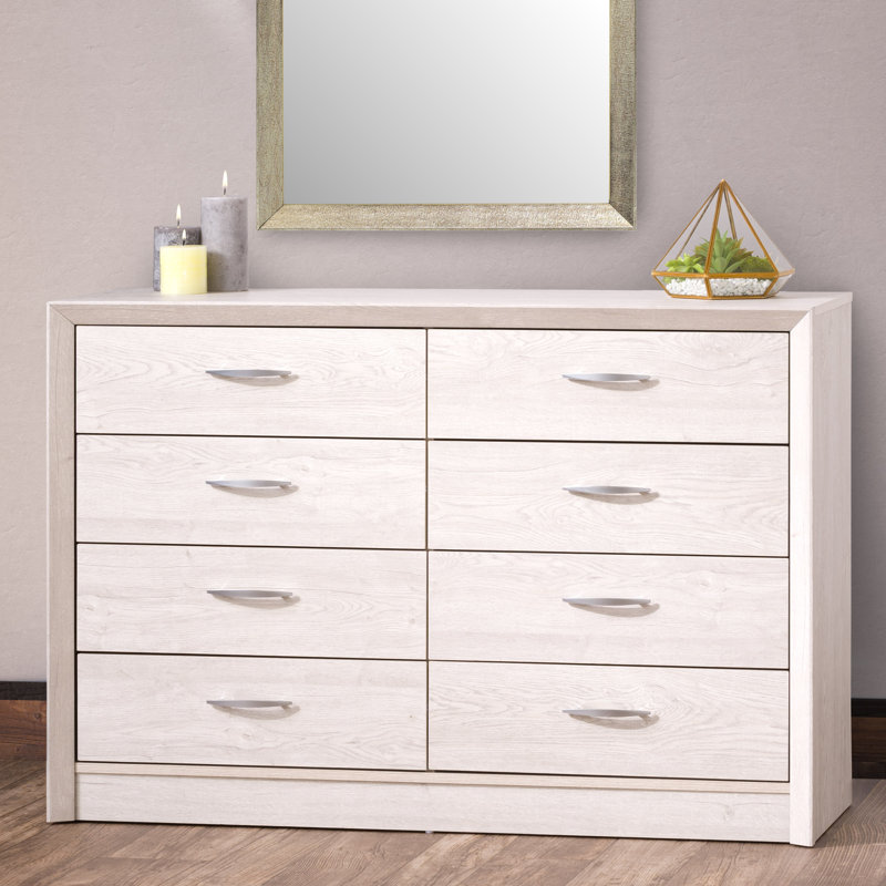 Commode double 8 tiroirs L 47 po Lodsworth, Chêne blanchi