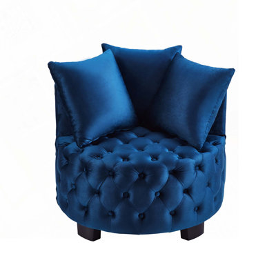 Upholstered Tufted Swivel Chair
