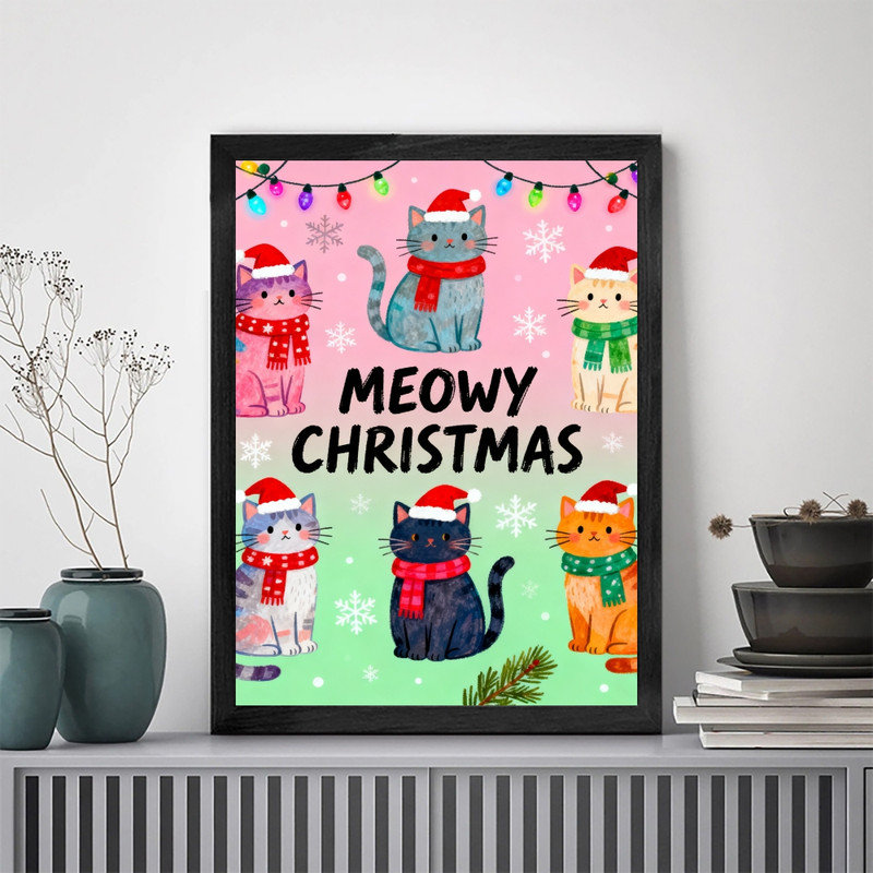 Cadre de Noël noir encadré noir fantaisiste, H 37 po x l 25 po
