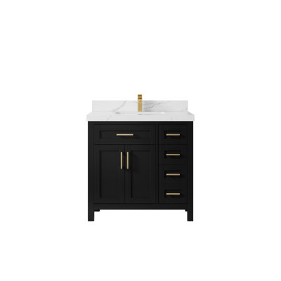36'' Single Bathroom Vanity with Quartz Top