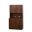 Armoire spacieuse à 6 portes avec tablettes ouvertes et tiroir, solution de rangement durable et élégante pour les chambres à coucher