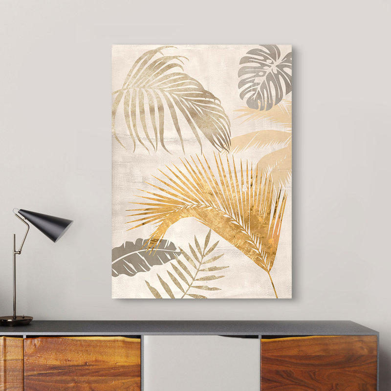 Palm Leaves Gold II by Eve C. Grant - Wrapped Canvas Art Prints, 80cm H x 60cm W x 4cm D