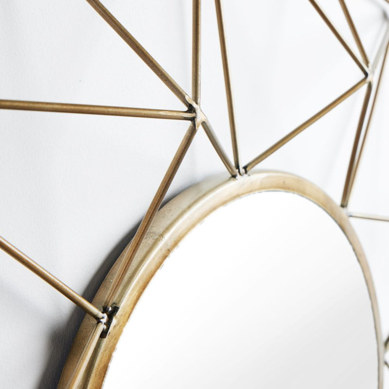 Krimhilde Iron Diamond Wall Mirror, 80cm x 80cm.