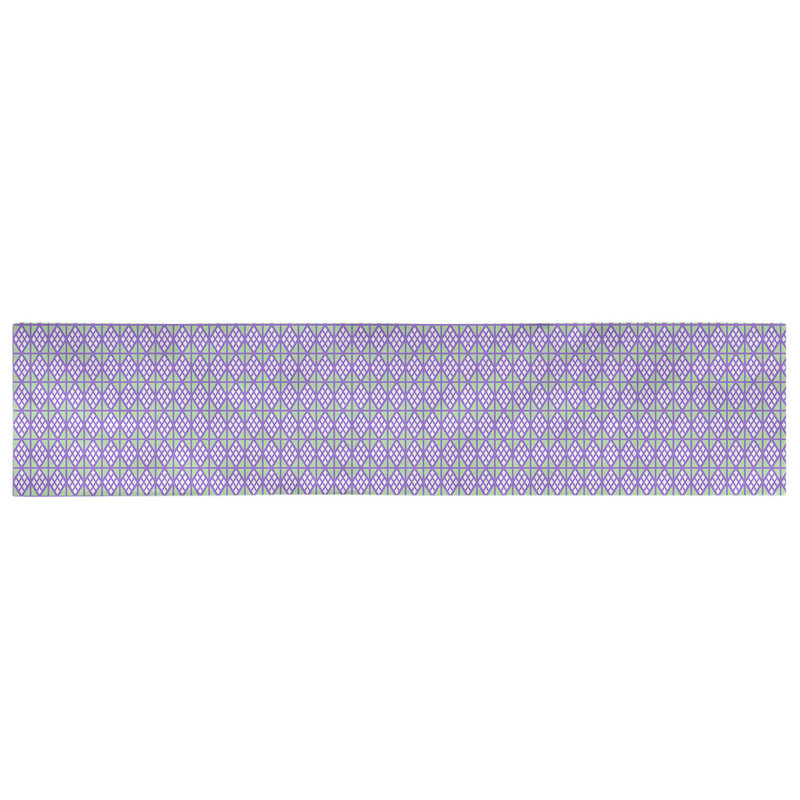Chemin de table diamants Avicia, 91,5 po x 17,5 po, Mauve / Vert, Coton
