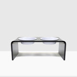 Acrylic Double Bowl Elevated Pet Feeder