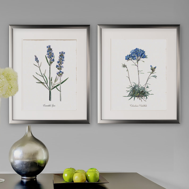 «Soft Silhouette Tree», ensemble de 2 reproductions d'art sur papier encadrées, Cadre argenté