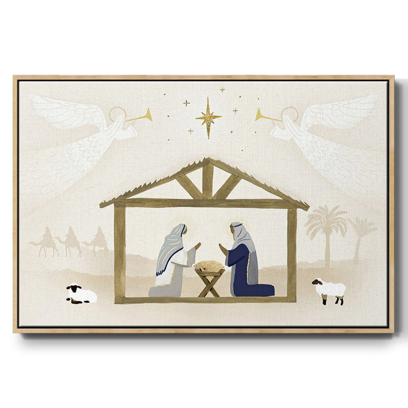 Away In A Manger Collection A, Cadre naturel flottant, H 17 po x l 25 po x P 1,5 po