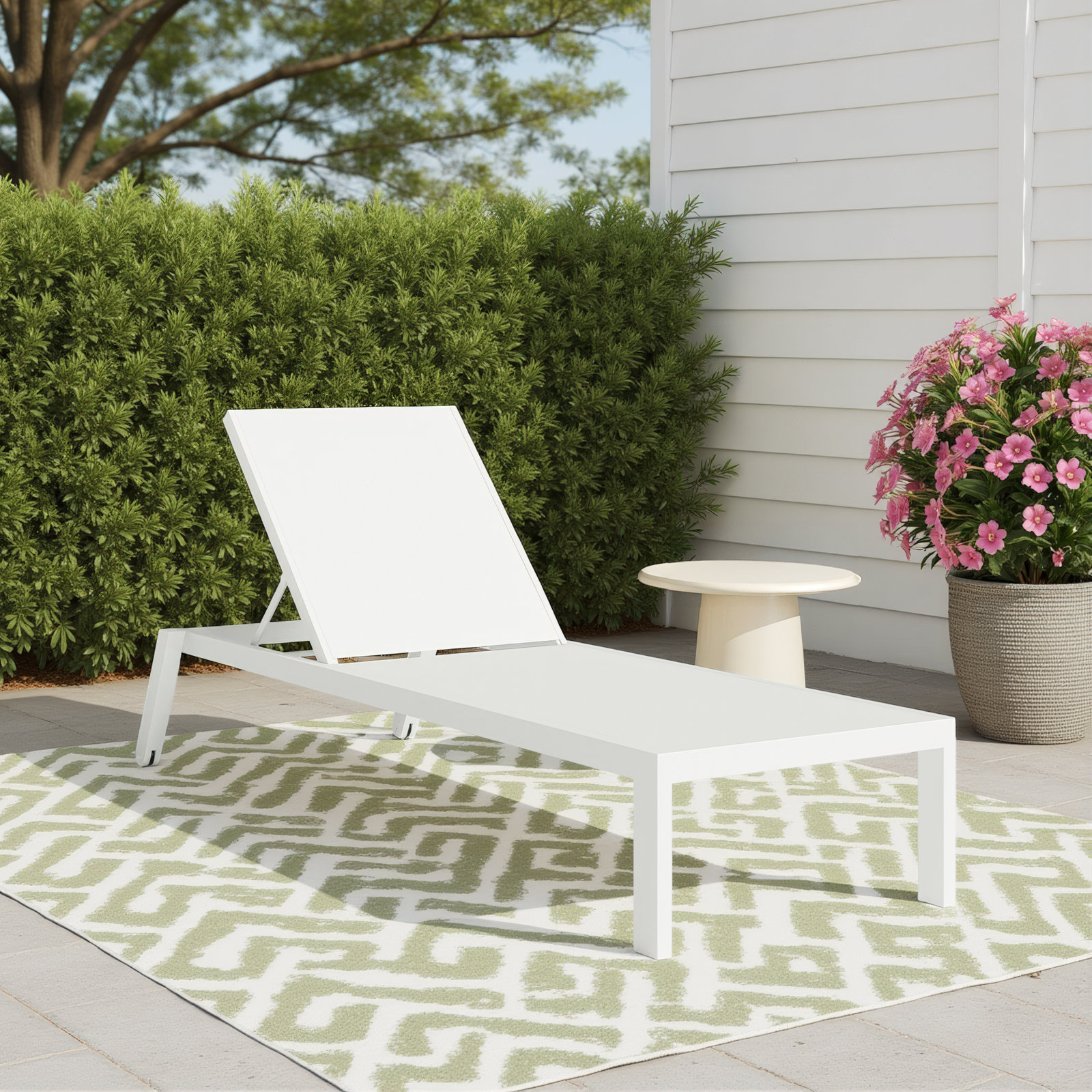 Poinsettia 31'' Outdoor Aluminum Chaise Lounge