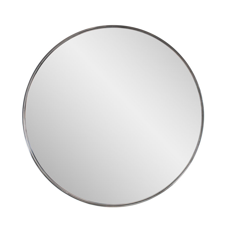 Steele Polished Silver Round Mirror