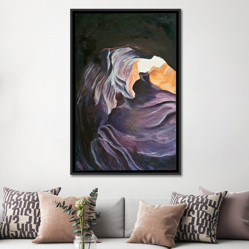 « antilope canyon ii », reproduction d’impression sur toile, H 26 po x l 18 po x P 1,5 po, Toile avec cadre flottant noir