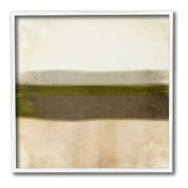 «Rustic Neutral Horizon» par GraffiTee Studios, Estampe numérique encadrée blanc bord de mer, H 24 po x l 24 po