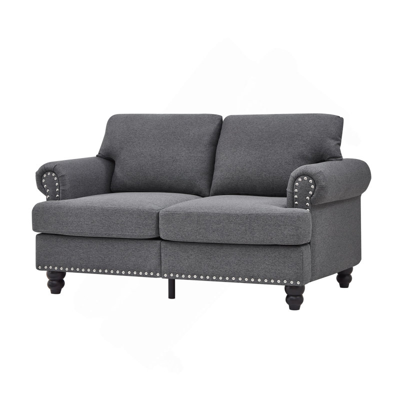 Canapé en tissu moderne rembourré en polyester, Gris