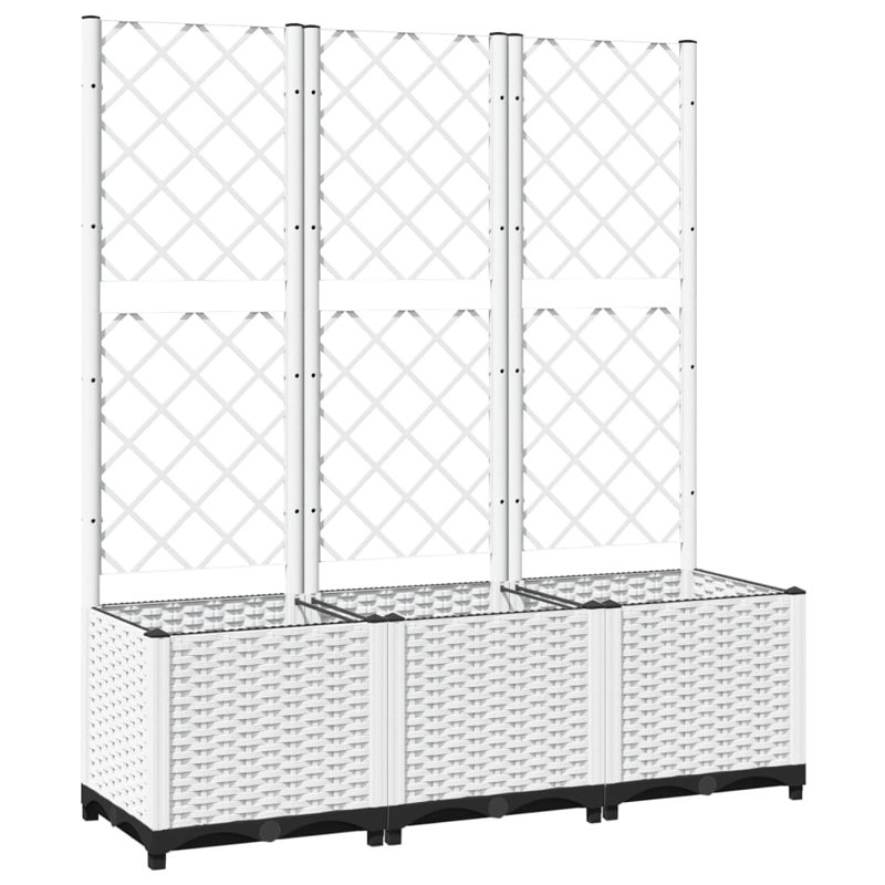 Latitude Run® Garden Planter With Trellis PP, White, 53.5" H x 47.2" W x 15.7" D, Without Wheels