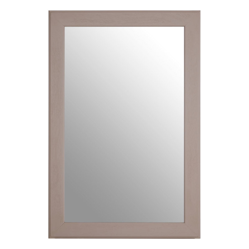 Wine Solid Wood Flat Wall Mirror, Vintage Grey