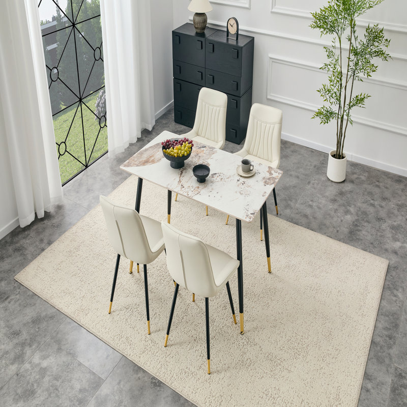 Table de salle à manger rectangulaire Modern, Beige clair