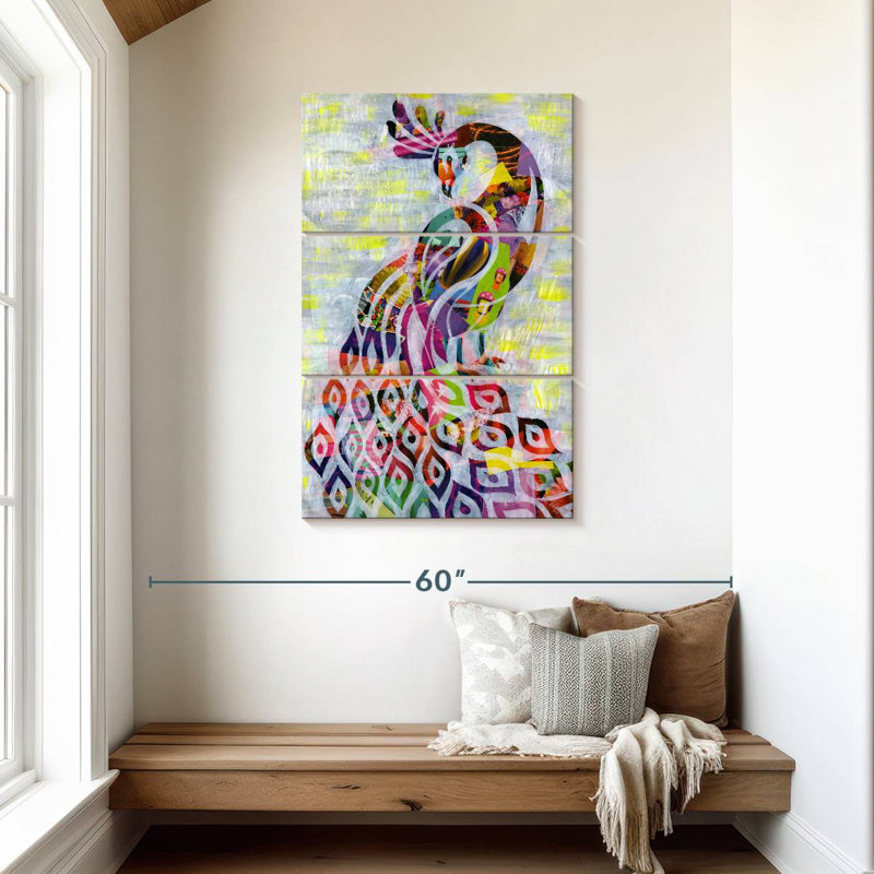 Brampt Peacock Abstract, 45" H x 28" W
