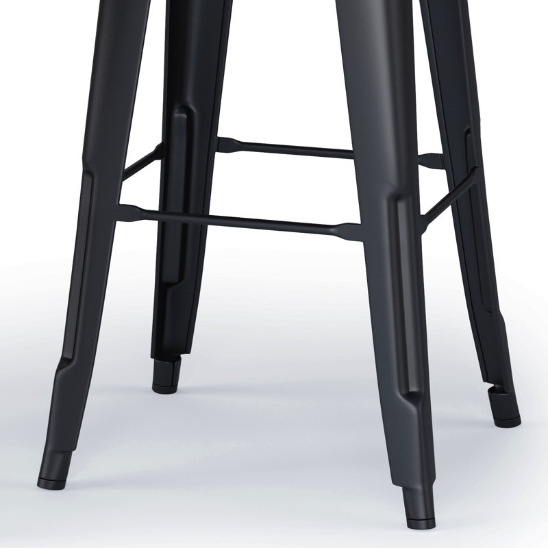 Tabouret 30 "en métal (ensemble de 2), Noir