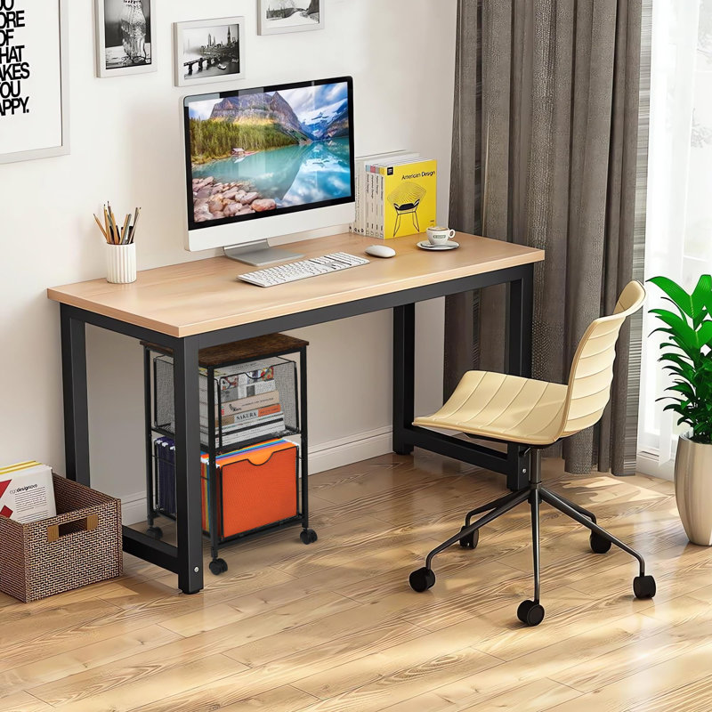Mesh File Cart With 2 Drawers & Swivel Casters, Lockable Rolling File Organizer Cabinet For Office