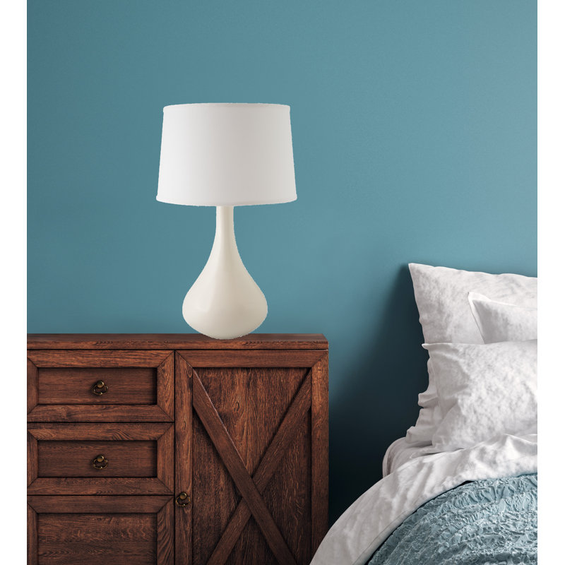 Erardo Ceramic Table Lamp, Gloss White