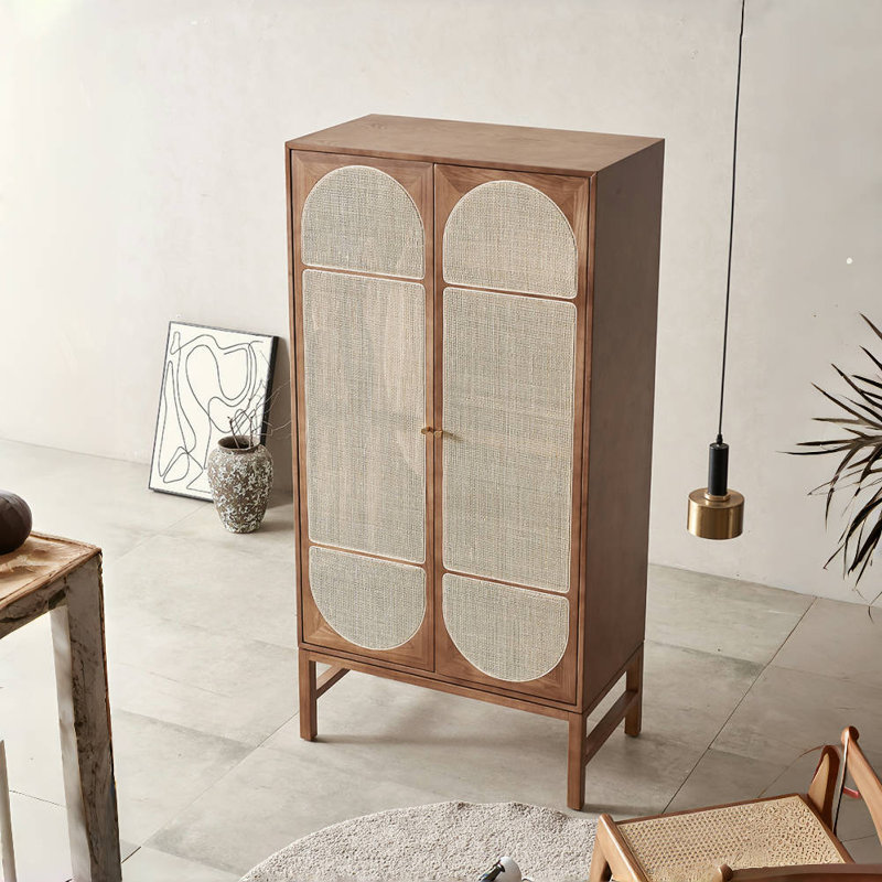 Armoire rétro et simple en bois massif, H 70,87 po x l 35,43 po x P 19,69 po