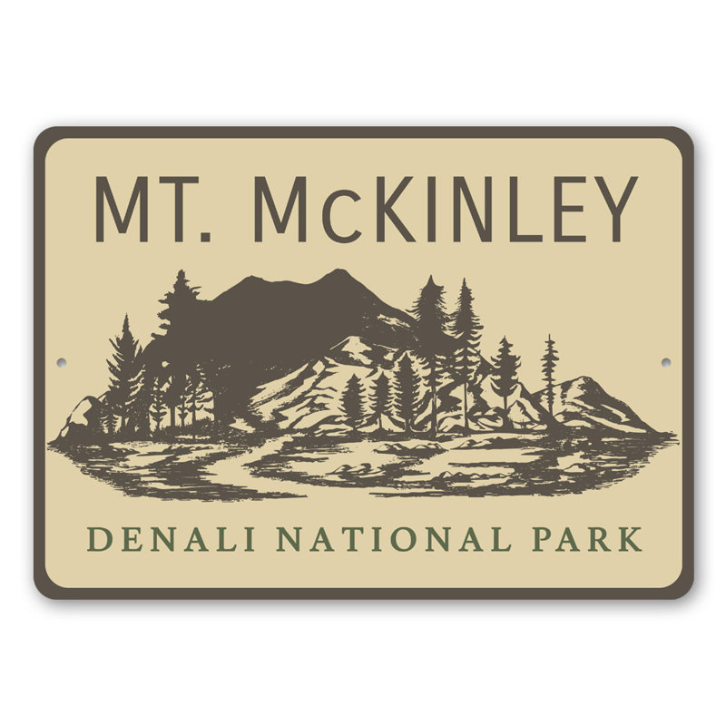 Plaque en aluminium Mount Mckinley, H 10 po x l 14 po x P 0,04 po