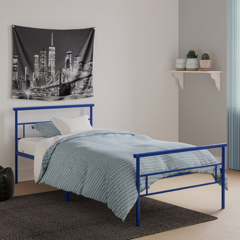 Seattle Metal Twin Bed, Blue