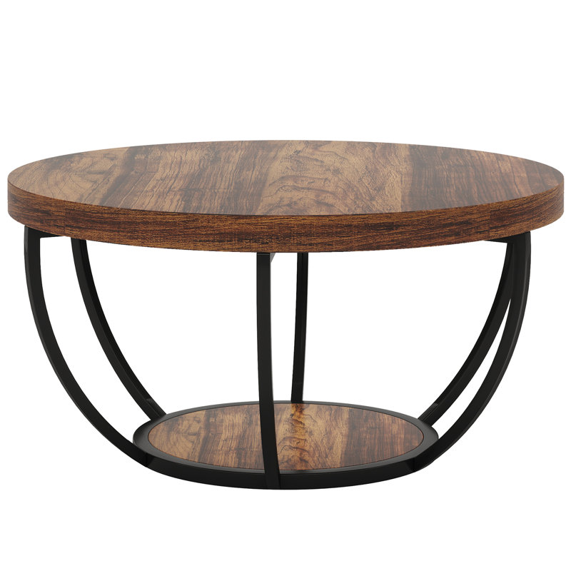 Table basse ronde (table incluse seulement), Brun