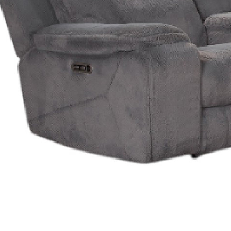 Ensemble de canapé inclinable électrique 4 places Ted, 7 places, USB, porte-gobelets, gris nuage