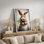 Adorable lapin tenant une carotte, portrait animalier, chambre d'enfant, impression sur toile