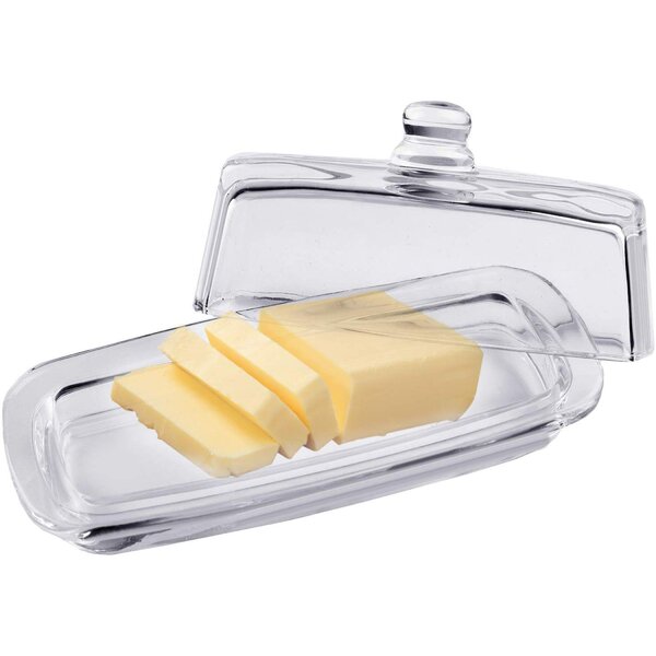 Crystal Clear Glass Butter Dishes With Covers,6.6 Length Classic 2 Piece  Design Butter Keeper,Butter Dish With Lid For Countertop Of Cream
