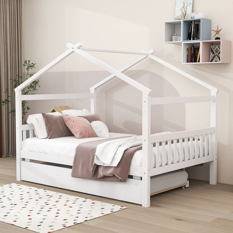 Abberger Full House Beds with Trundle, White