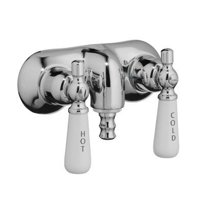 Double Handle Wall Mounted Clawfoot Tub Faucet Trim -  Barclay, 4051-PL-CP