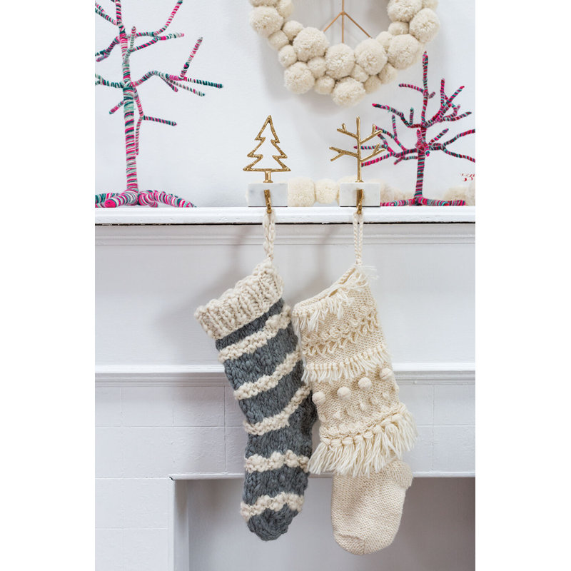 Hand Knit Stocking 6.25"x 20"