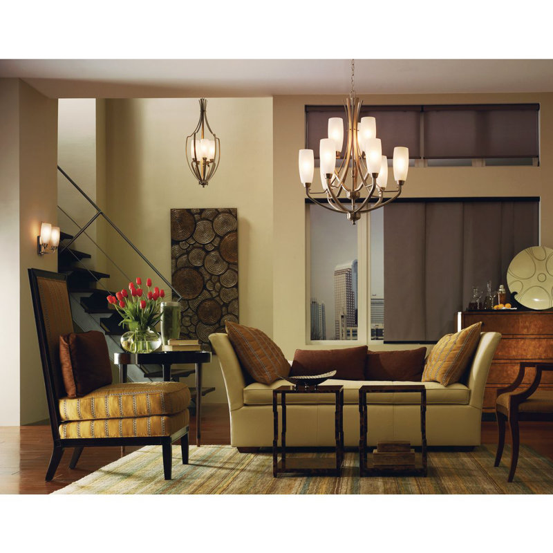 Westin 9 - Light Dimmable Tiered Chandelier, Brushed Nickel