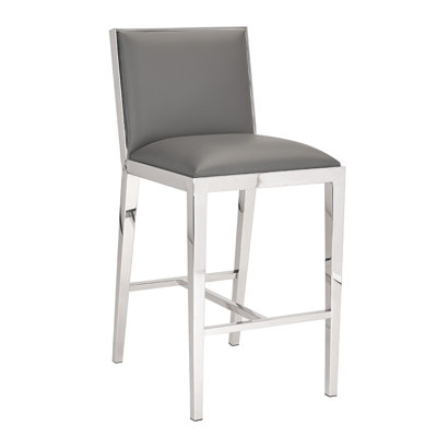 Upholstered Counter Stool with Metal Frame
