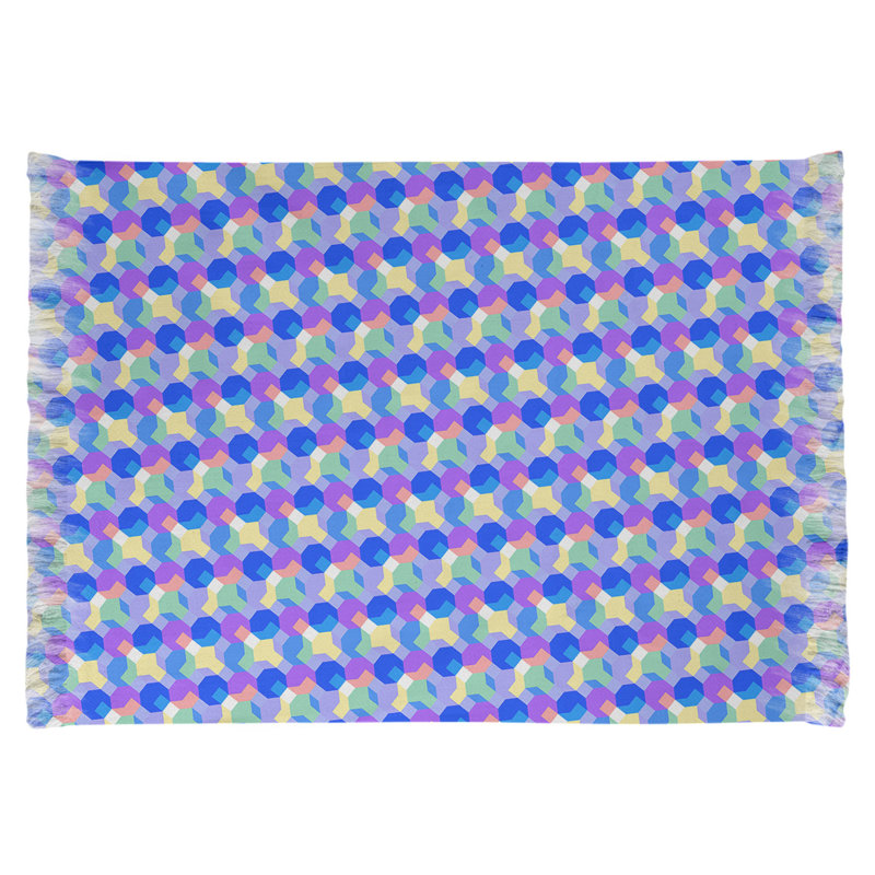 Bleu octogones/Tapis décoratif mauves, Oui