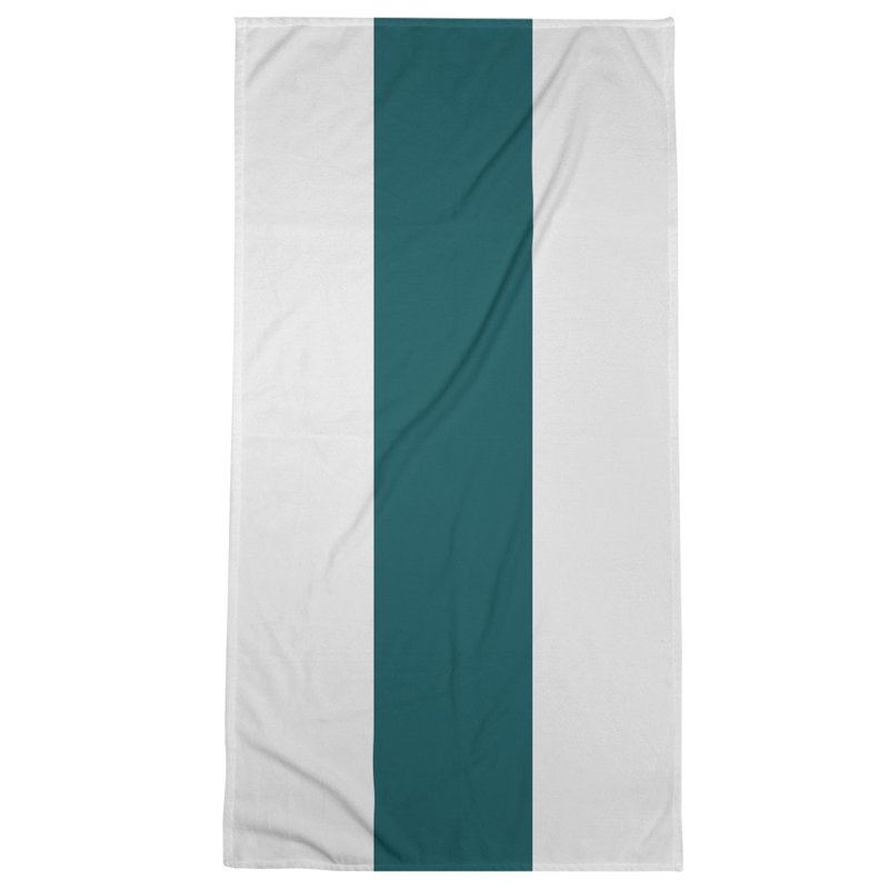 Bath Towel, White/Sea Green