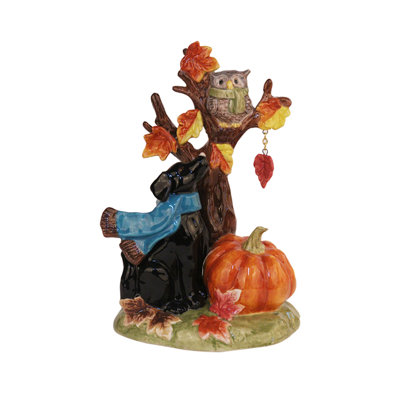 AUTUMN TREE LAB DOG FIGURINE