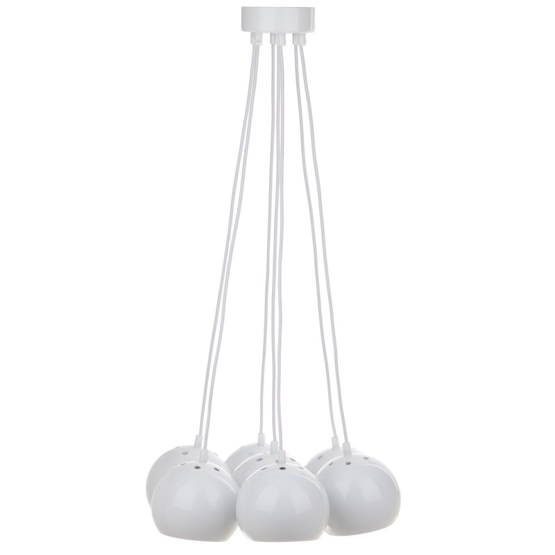 Luminaire suspendu en forme de dôme à 7 lumières Otero, Blanc